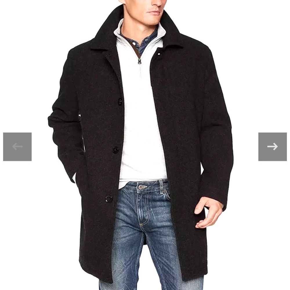 SOLD! Stafford Men’s Black Wool Coat XL Like New
